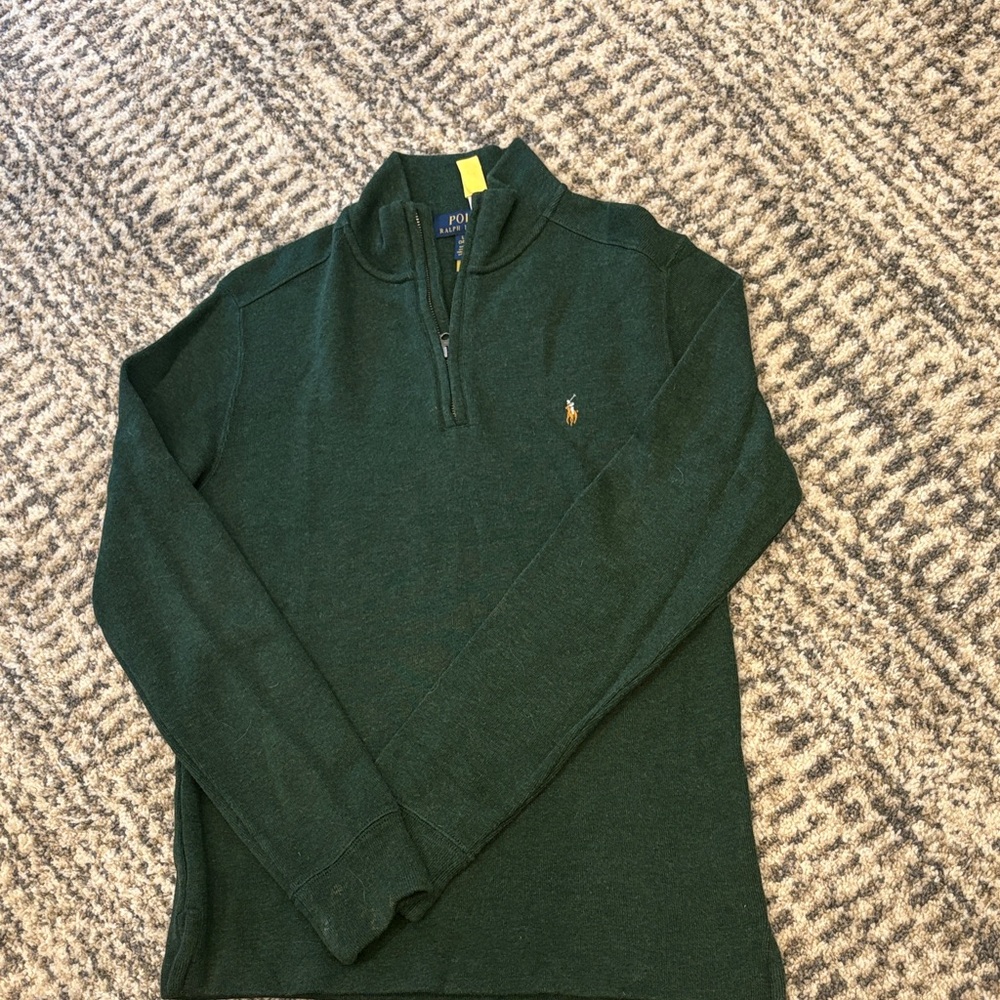Polo by Ralph Lauren Men's Forest Green Zip-Up Sweater